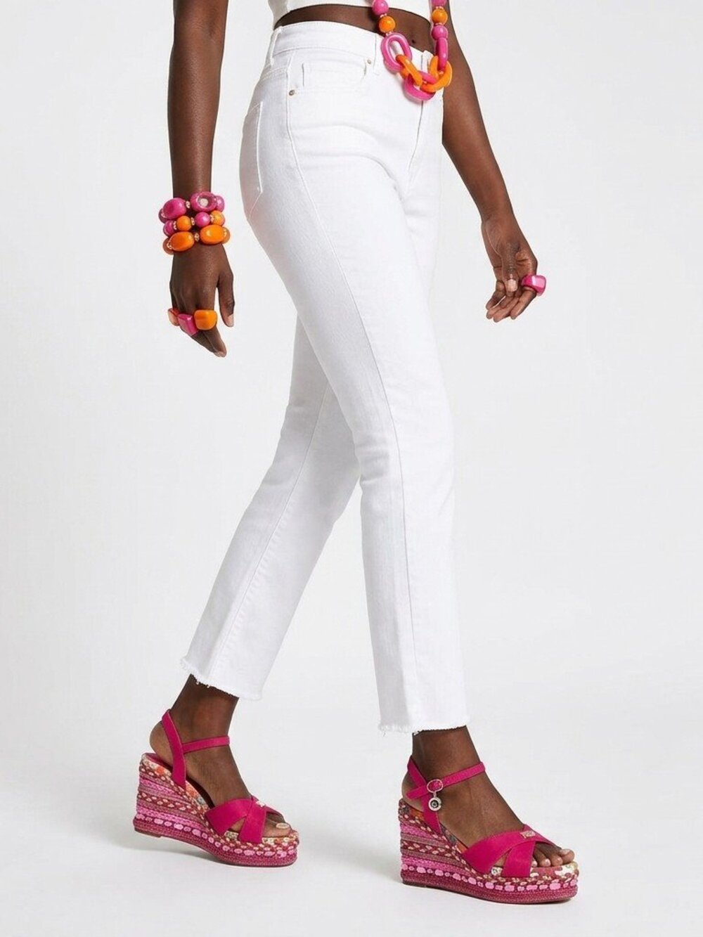 Pink Boho Wedge Sandals
